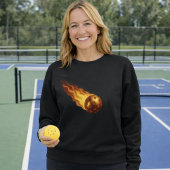 Flaming Fiery Golden Pickleball Black Pickler Life Trui
