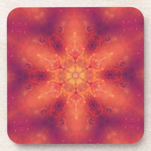 Flaming Fiery Phoenix Burning Snowflake Bier Onderzetter (Voorkant)