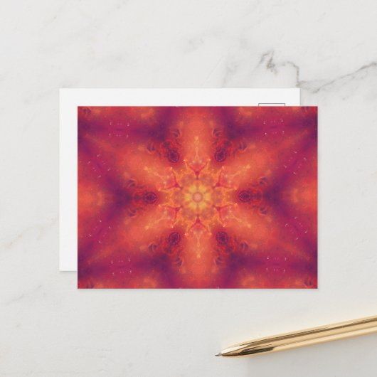 Flaming Fiery Phoenix Burning Snowflake Briefkaart (Voorkant / Achterkant in situ)