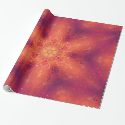 Flaming Fiery Phoenix Burning Snowflake Cadeaupapier (Uitgerold)
