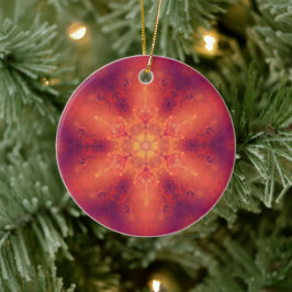 Flaming Fiery Phoenix Burning Snowflake Keramisch Ornament