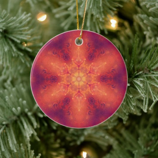 Flaming Fiery Phoenix Burning Snowflake Keramisch Ornament (Boom)