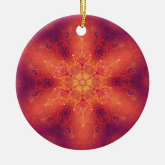 Flaming Fiery Phoenix Burning Snowflake Keramisch Ornament (Voorkant)