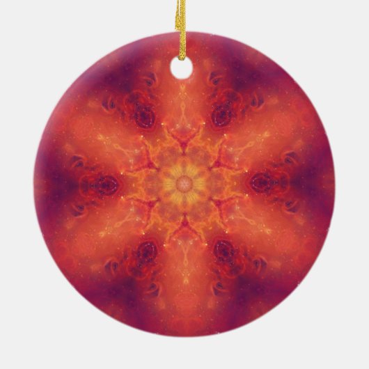 Flaming Fiery Phoenix Burning Snowflake Keramisch Ornament (Achterkant)