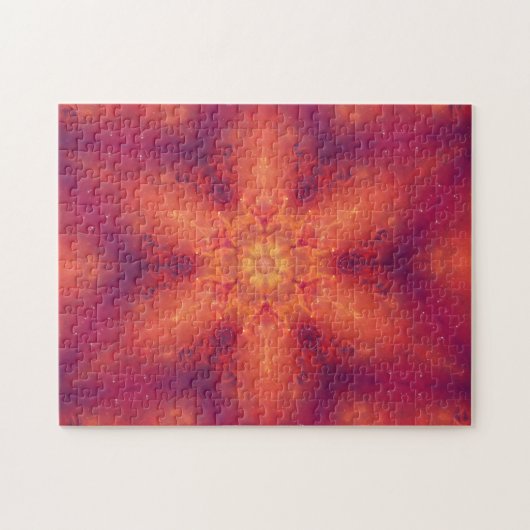 Flaming Fiery Phoenix Burning Snowflake Legpuzzel (Horizontaal)