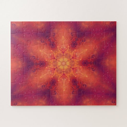 Flaming Fiery Phoenix Burning Snowflake Legpuzzel (Horizontaal)