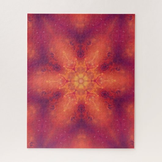 Flaming Fiery Phoenix Burning Snowflake Legpuzzel (Verticaal)