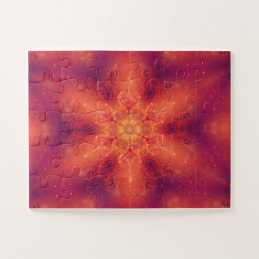 Flaming Fiery Phoenix Burning Snowflake Legpuzzel (Horizontaal)