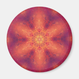Flaming Fiery Phoenix Burning Snowflake Magneet