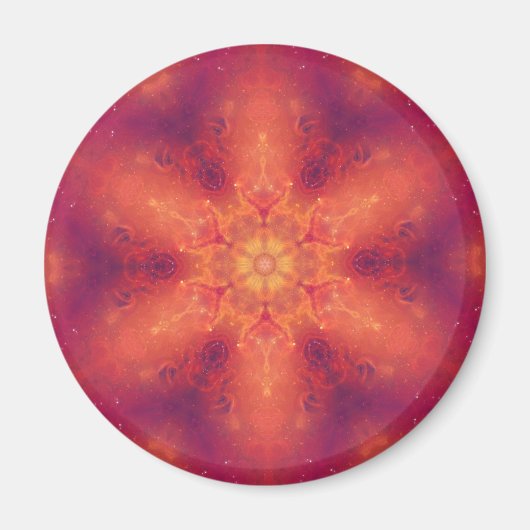 Flaming Fiery Phoenix Burning Snowflake Magneet (Voorkant)
