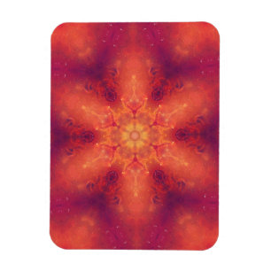 Flaming Fiery Phoenix Burning Snowflake Magneet