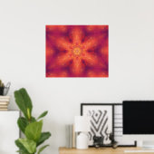 Flaming Fiery Phoenix Burning Snowflake Poster (Thuiskantoor)