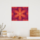 Flaming Fiery Phoenix Burning Snowflake Poster (Keuken)
