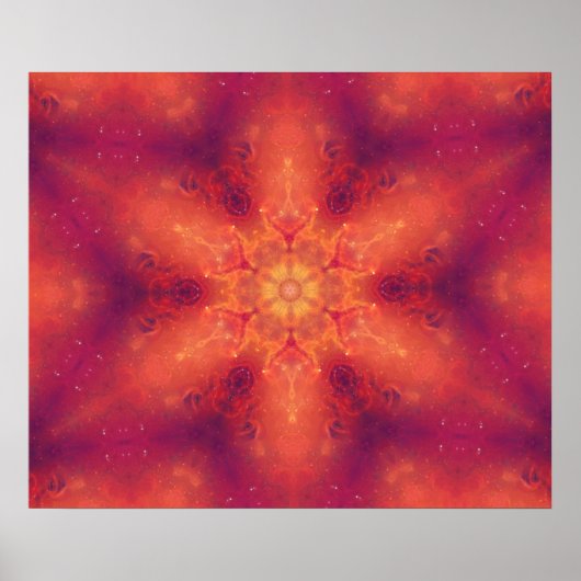 Flaming Fiery Phoenix Burning Snowflake Poster (Voorkant)