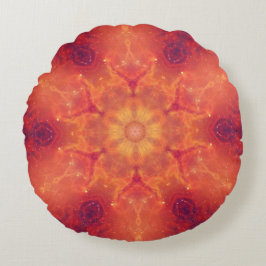 Flaming Fiery Phoenix Burning Snowflake Rond Kussen