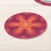 Flaming Fiery Phoenix Burning Snowflake Ronde Kartonnen Onderzetter (Gebogen)