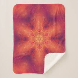 Flaming Fiery Phoenix Burning Snowflake Sherpa Deken