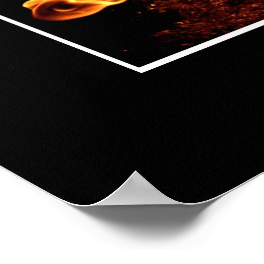 Flaming Fire Passion Motivatie Photo Poster (Hoek)