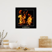 Flaming Fire Passion Motivatie Photo Poster (Keuken)