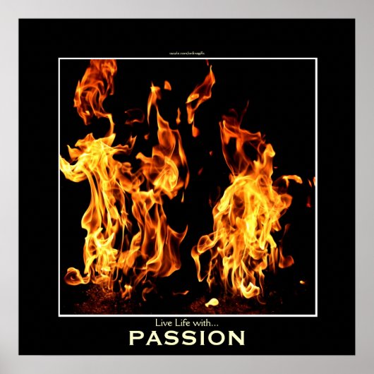Flaming Fire Passion Motivatie Photo Poster (Voorkant)