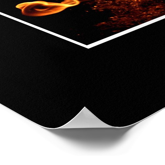 Flaming Fire Passion Motivatie Photo Poster (Hoek)