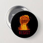 Flaming Fist Resist Activist Ronde Button 7,6 Cm (Voorkant /achterkant)