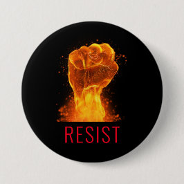 Flaming Fist Resist Activist Ronde Button 7,6 Cm