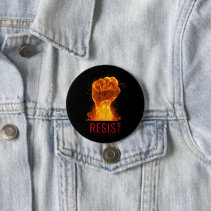 Flaming Fist Resist Activist Ronde Button 7,6 Cm