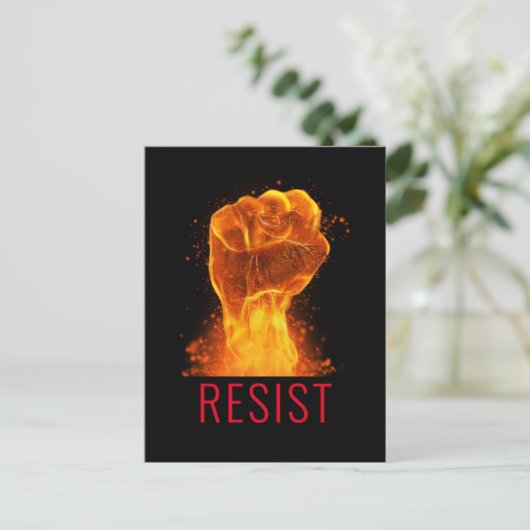 Flaming Fist Resist Briefkaart (Staand voorkant)