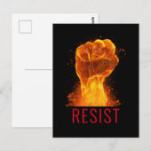 Flaming Fist Resist  Briefkaart (Voorkant / Achterkant)