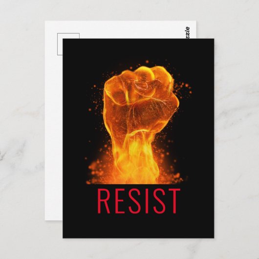 Flaming Fist Resist  Briefkaart (Voorkant / Achterkant)