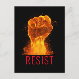 Flaming Fist Resist Briefkaart