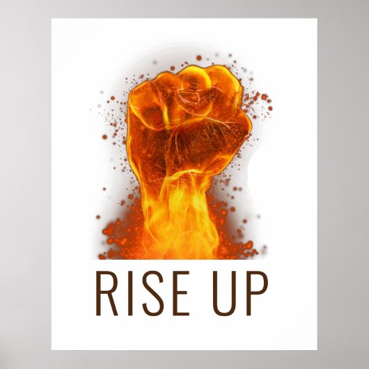 Flaming Fist Rise Up Poster (Voorkant)