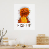 Flaming Fist Rise Up Poster (Keuken)