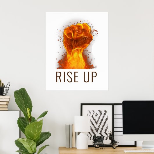 Flaming Fist Rise Up Poster (Thuiskantoor)