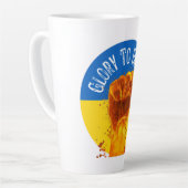 Flaming Fist Ukraine Flag Resistance Latte Mok (Linkerhoek)