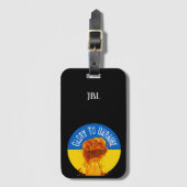 Flaming Fist Ukraine Flag Resistance Monogram Bagagelabel (Voorkant (verticaal))