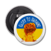 Flaming Fist Ukraine Flag Resistance Support Button Flesopener