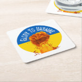 Flaming Fist Ukraine Flag Resistance Support Coas Kartonnen Onderzetters (Schuin)