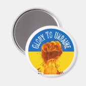 Flaming Fist Ukraine Flag Resistance Support Magneet (Voorkant / Achterkant)