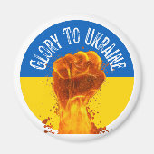 Flaming Fist Ukraine Flag Resistance Support Magneet (Voorkant)