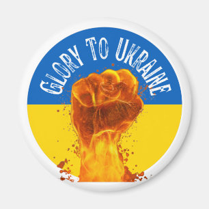 Flaming Fist Ukraine Flag Resistance Support Magneet