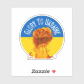 Flaming Fist Ukraine Flag Resistance Support Vinyl Sticker (Vel)