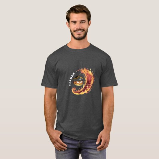 Flaming Flames Pirate T-shirt - (Voorkant volledig)