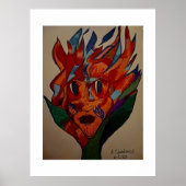 Flaming Flower Animation Art Print (Voorkant)
