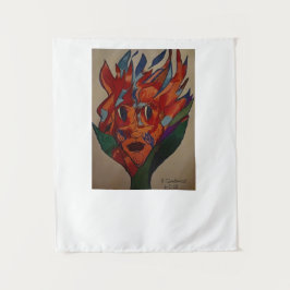 Flaming Flower Animation Small Tapestry Wandkleed