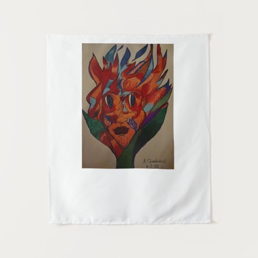 Flaming Flower Animation Small Tapestry Wandkleed (Voorkant)