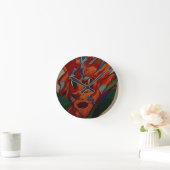 Flaming Flower Animation Wall Clock Ronde Klok (Huis)