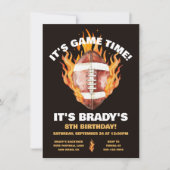 Flaming Football verjaardagsfeestje Kaart (Voorkant)