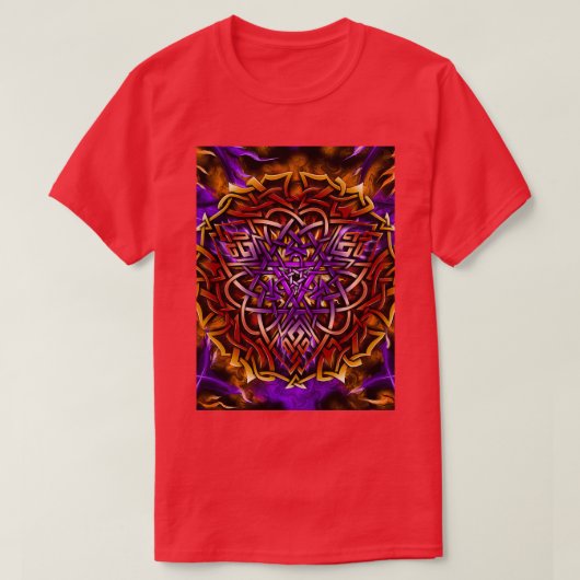Flaming Forge Celtic Knotwork Triquetra Mandala T-shirt (Design voorkant)